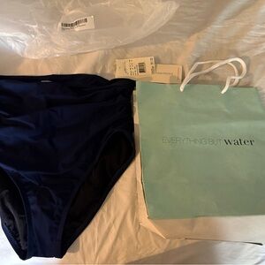 NWT Profile by Gottex Navy Blue High-Waist Bikini Bottom size 10